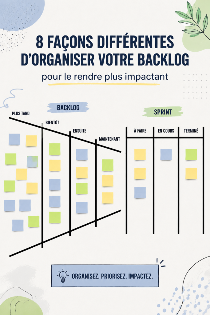 Femme organisant son backlog sur un ordinateur, symbolisant la productivité et l'organisation.