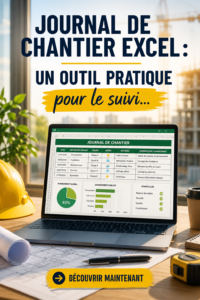 Aperçu d'un journal de chantier sur Excel, outil de gestion de projet.