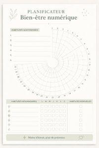 Une personne utilisant un planner numérique pour améliorer son bien-être.