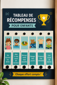 Un tableau de récompenses coloré avec des étoiles et des stickers pour motiver les enfants