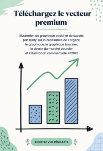 Illustration d'un graphique montrant une croissance financière avec des symboles de succès.