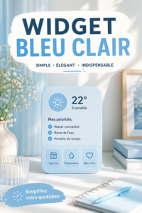 Exemple de widgets sur un écran d'accueil de smartphone, affichant la météo et les tâches à faire.
