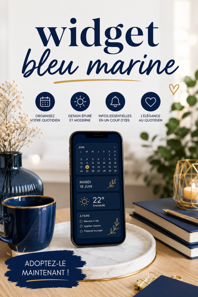 Un écran d'accueil avec différents widgets affichant des informations utiles