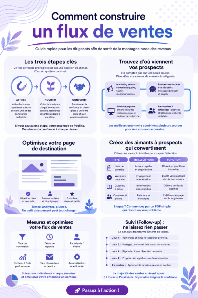 Femme d'affaires travaillant sur un flux de ventes efficace