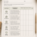 Une femme utilisant un tableau pour évaluer le travail en équipe, avec des notes et des listes de contrôle.