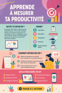Femme au travail utilisant des outils pour mesurer sa productivité