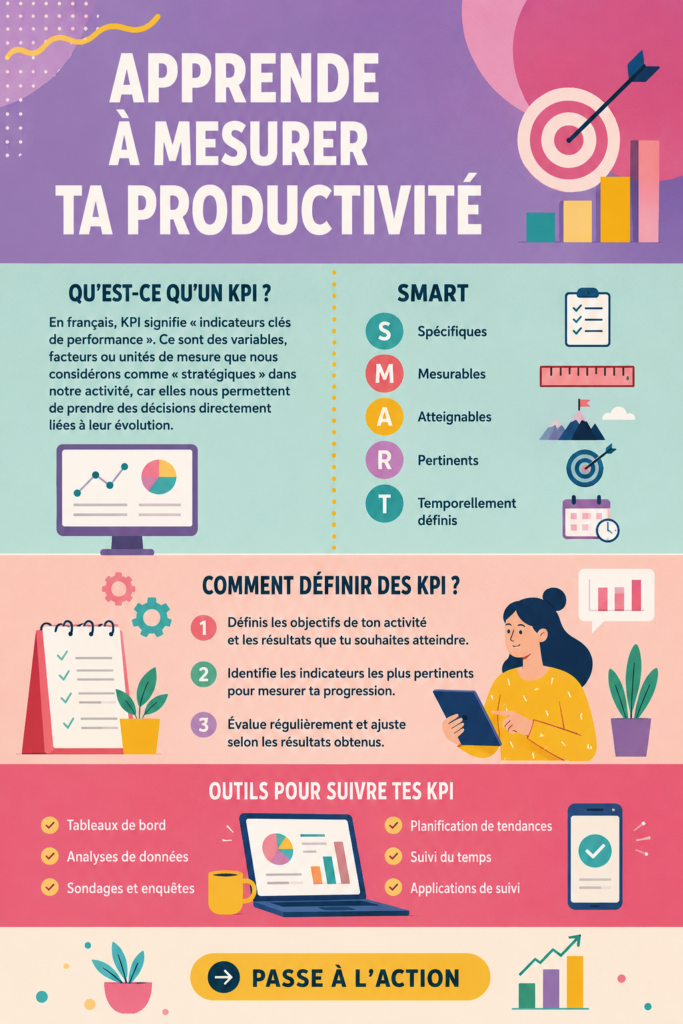 Femme au travail utilisant des outils pour mesurer sa productivité