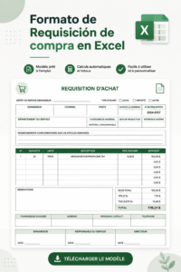 Modèle de requisition d'achat en Excel pour améliorer la productivité en entreprise.