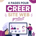 Femme utilisant un ordinateur pour créer un site web avec des outils gratuits.
