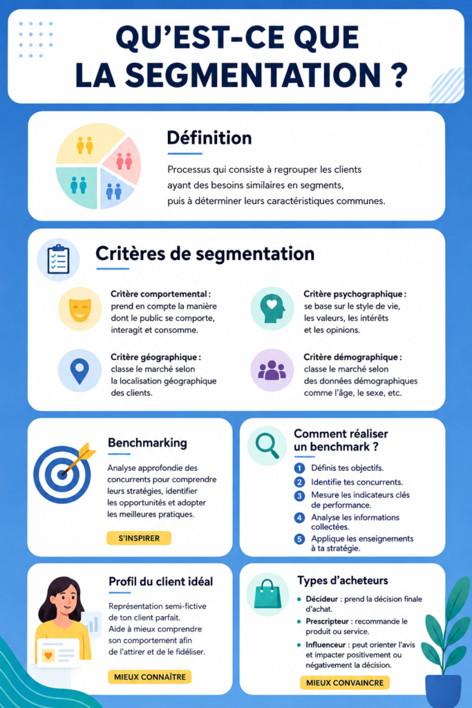 Visuel représentant des graphiques de segmentation en entreprise
