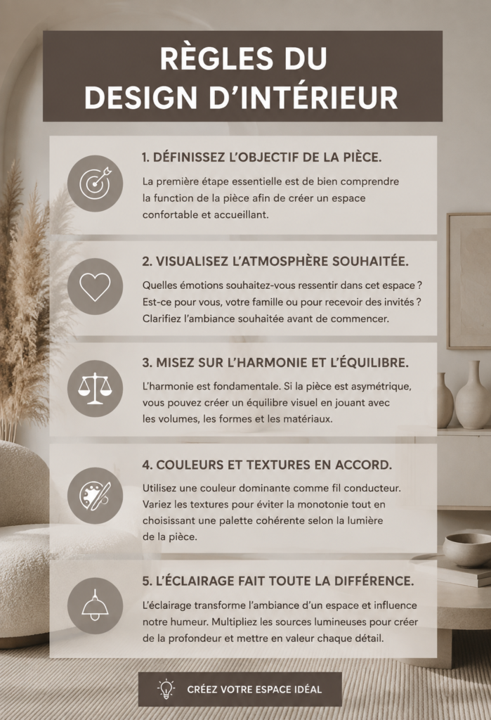 Une pièce cozy et harmonieuse avec un éclairage chaleureux.