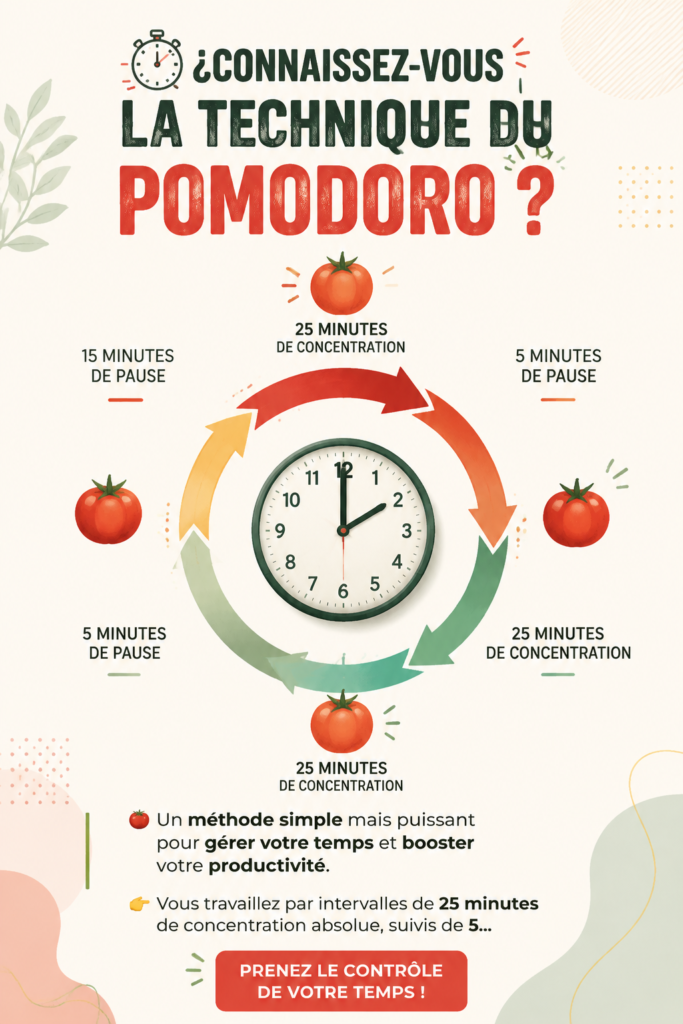 Femme concentrée utilisant la technique Pomodoro pour travailler