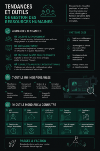 Femme au travail utilisant un ordinateur pour la gestion des ressources humaines.