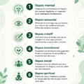 Illustration de différentes activités de repos favorisant la productivité au travail.