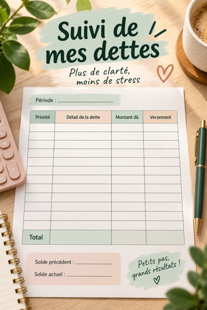 Visuel du format 'Mis Deudas' illustrant une méthode de gestion de tâches