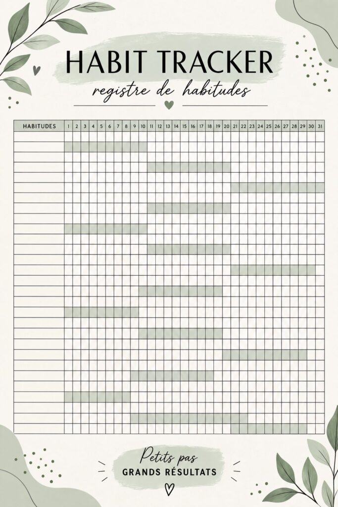 Femme utilisant un habit tracker pour organiser ses objectifs