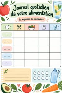 Journal alimentaire pratique pour une meilleure organisation autour de l'alimentation