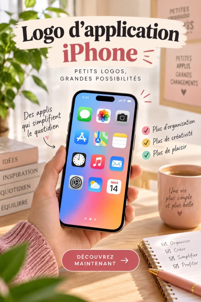 Exemple de logo d'application iPhone créatif et accrocheur.