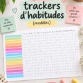 Femme utilisant un modèle de tracker de bonnes habitudes dans un carnet