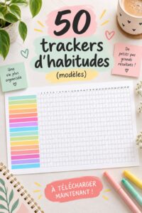 Femme utilisant un modèle de tracker de bonnes habitudes dans un carnet