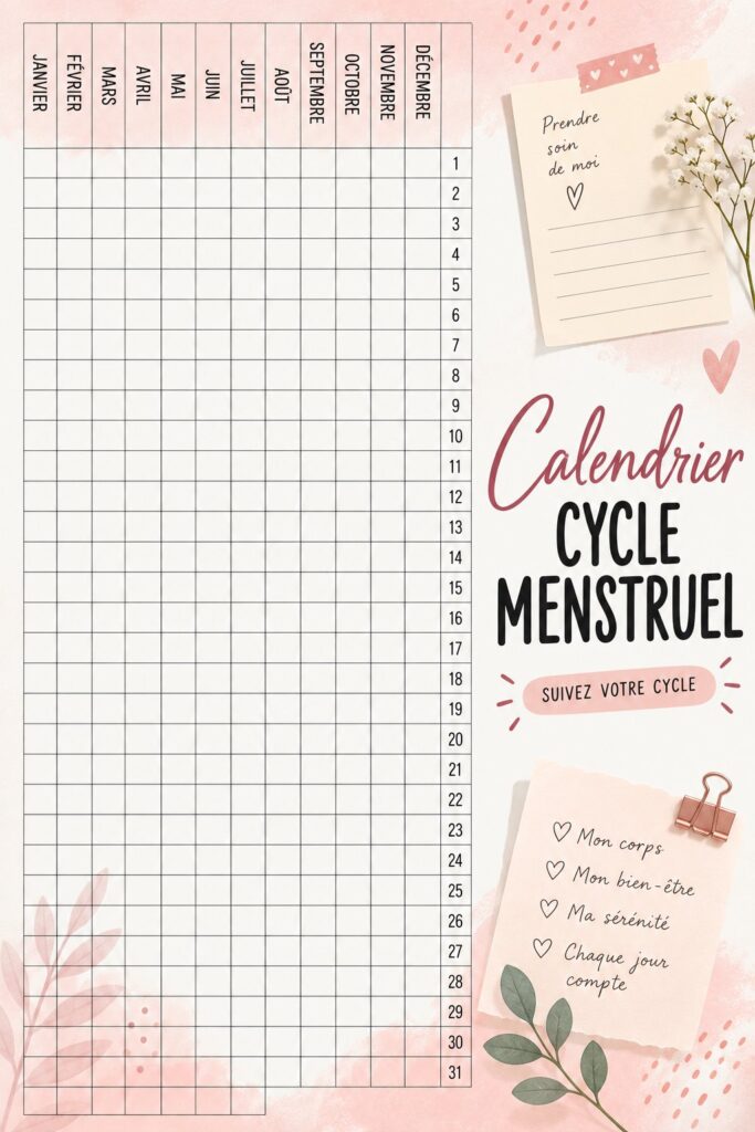 Femme utilisant une application pour suivre son cycle menstruel au travail
