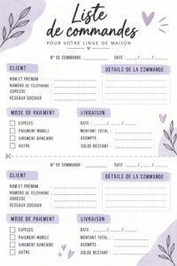 Femme créant une liste de commandes efficace sur son bureau organisé