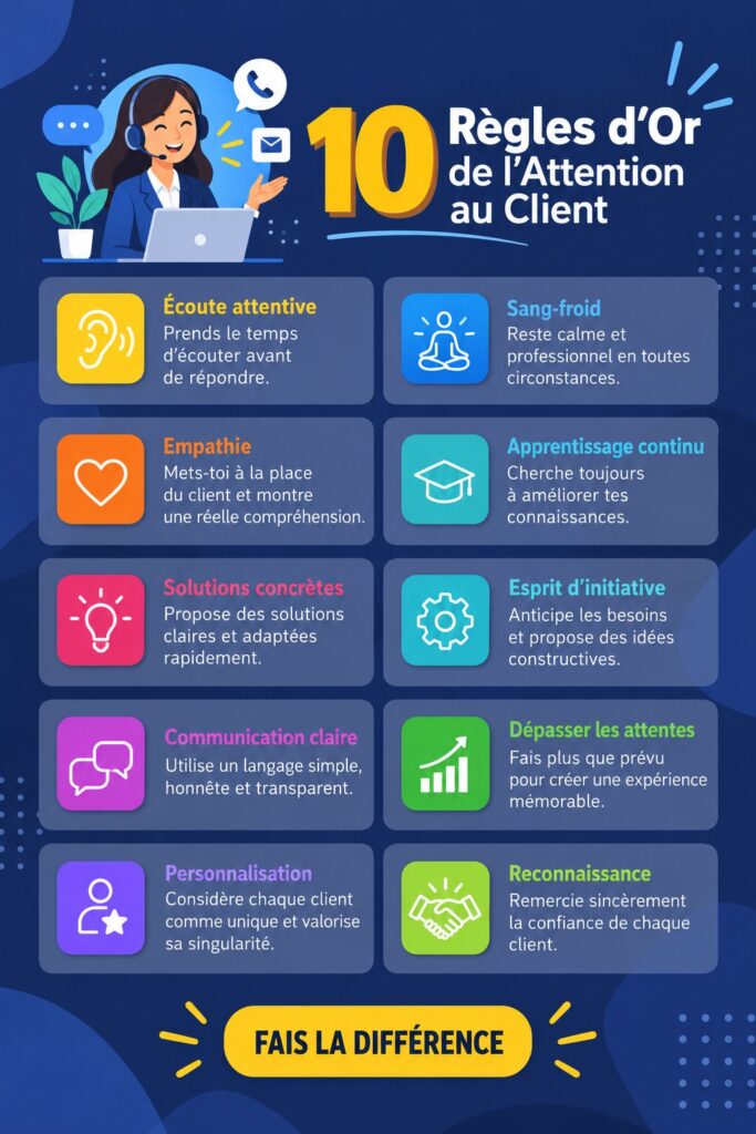 Une femme d'affaires en réunion, discutant des règles d'attention client dans une atmosphère collaborative.
