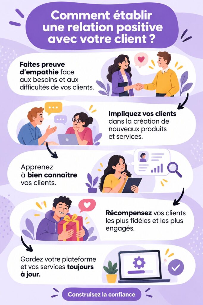 Une femme établissant une relation positive avec un client dans un bureau chaleureux.