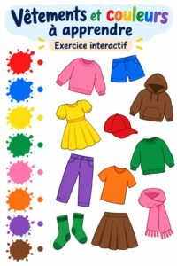 Activités colorées sur les vêtements pour enfants