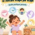 Une mère aide son enfant à apprendre la propreté dans une salle de bain chaleureuse.