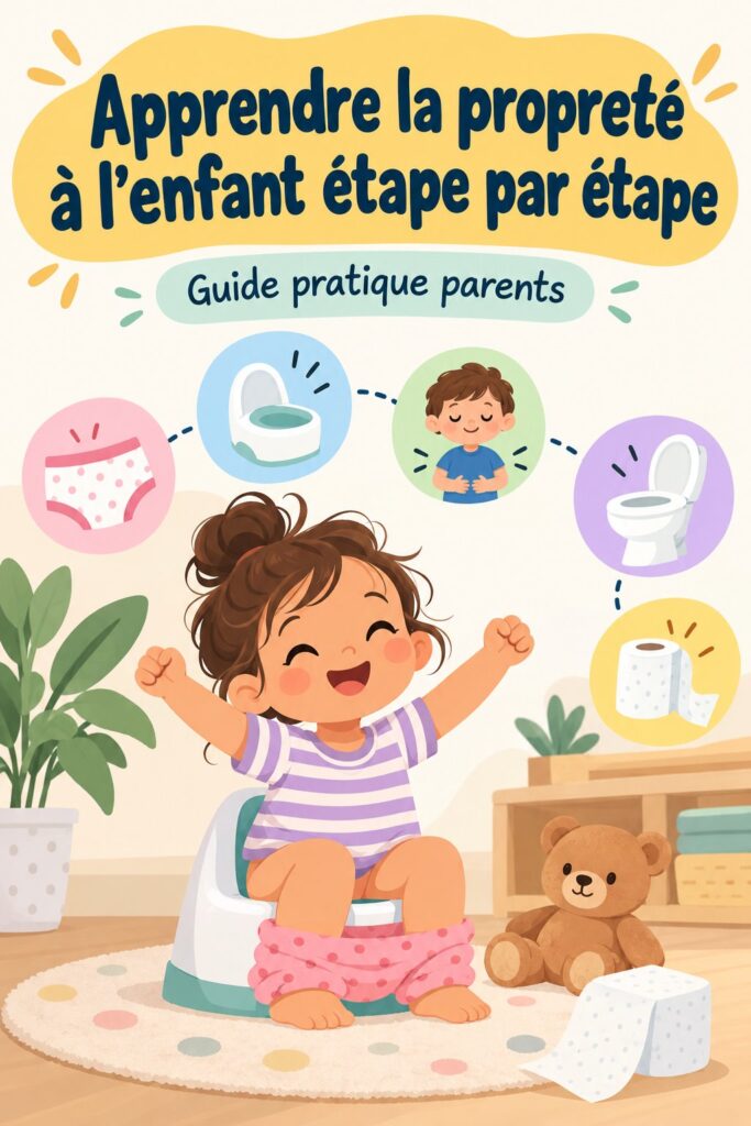 Une mère aide son enfant à apprendre la propreté dans une salle de bain chaleureuse.