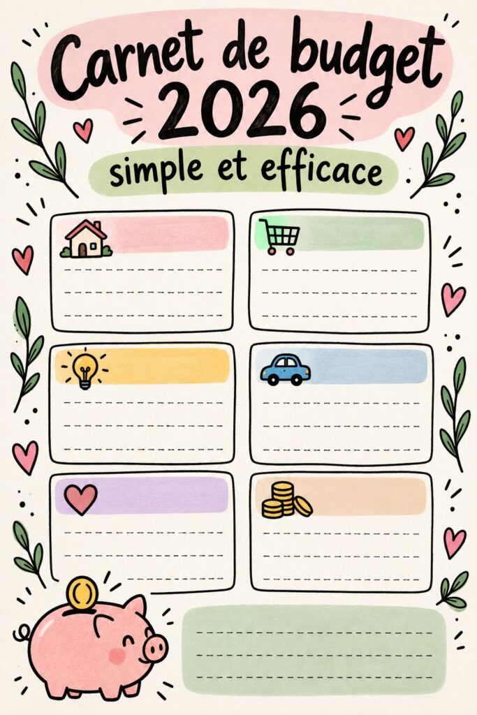 Un bullet journal ouvert avec des pages colorées et des notes.