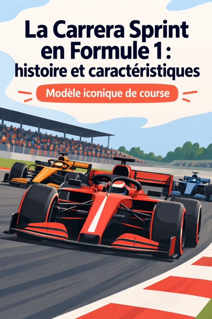 Image illustrant la Carrera Sprint en Formule 1 avec des voitures en pleine course.
