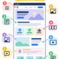 Illustration d'une page web avec les 9 composants clés pour une structure efficace.