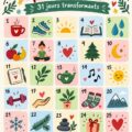 Un calendrier illustrant 31 jours d'activités d'autosoins au mois de décembre