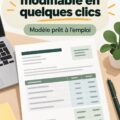 Un modèle de devis de projet affiché sur un ordinateur avec Canva, illustrant la personnalisation facile.