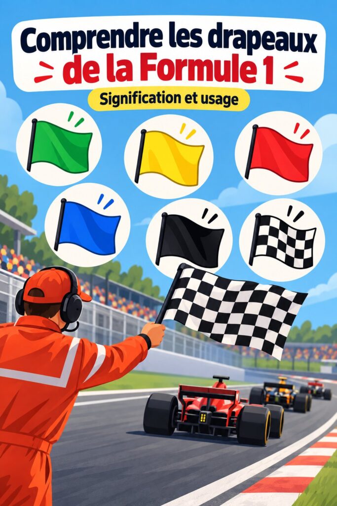 Drapeaux de la Formule 1 signalant des événements sur la piste