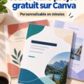 Illustration d'un modèle de couverture de projet sur Canva, créatif et moderne