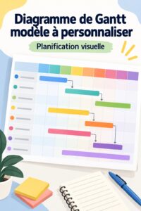 Infographie d'un modèle Gantt illustrant la planification de projet