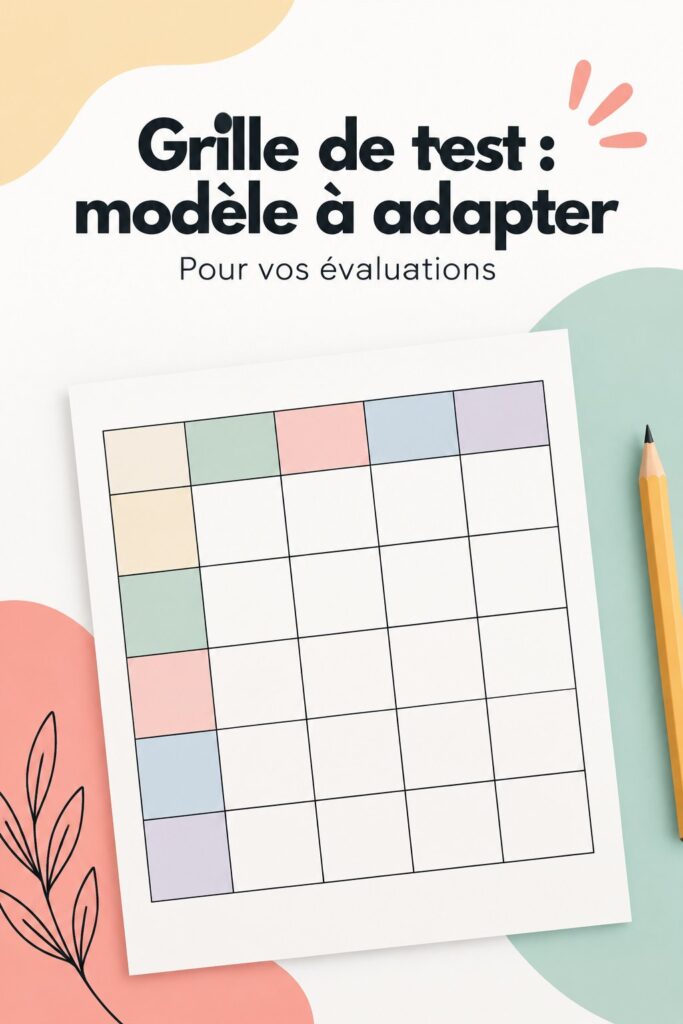 Modèle de grille de test personnalisable sur un bureau
