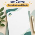 Modèle de papier à en-tête personnalisé sur Canva, montrant un design élégant et professionnel.