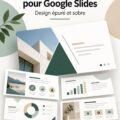 Modèle de présentation professionnel et minimaliste pour Google Slides avec un design épuré.