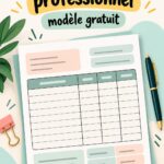 Un exemple de nota de vente sur un bureau avec des fournitures de bureau en arrière-plan.