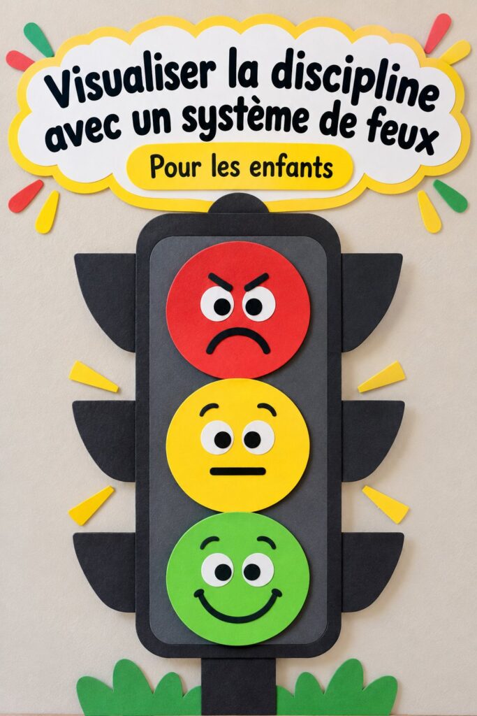 Un tableau de discipline avec un système de feux colorés au bureau
